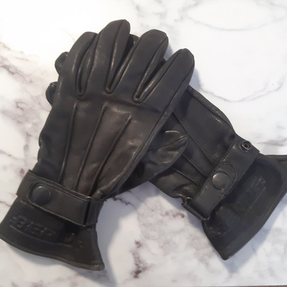 Bering Genuine Leather Gloves Black - Motorcycle - Biker Style - Great Quality